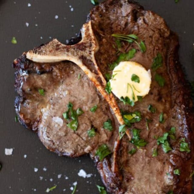 T-Bone Steak A Maitre D'Hotel.