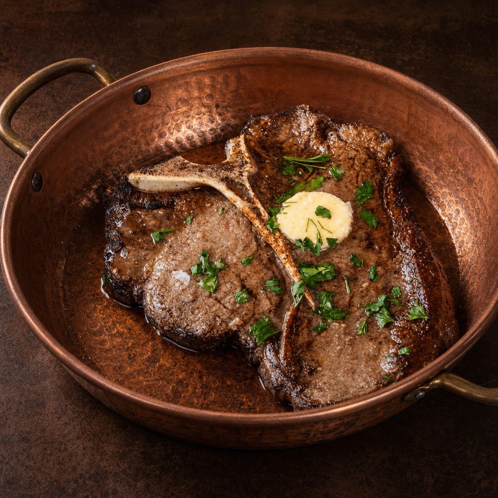 T-Bone Steak A Maitre D'Hotel.